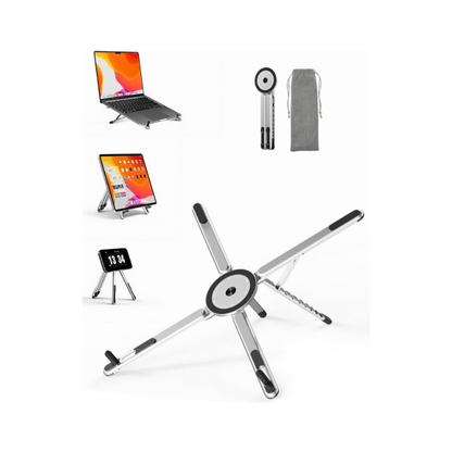 4-in-1 Foldable Laptop Stand & Magnetic Phone Holder