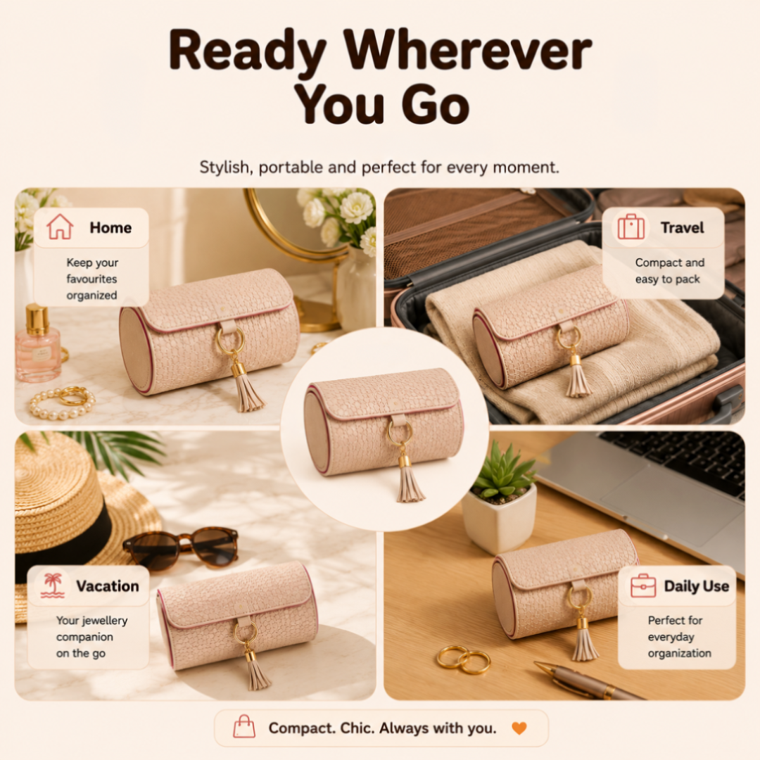 Vlando Viaggio Small Jewelry Case, Travel Accessory Storage Box