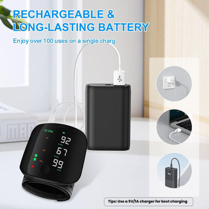 Wrist Blood Pressure Monitor, Rechargeable Monitors