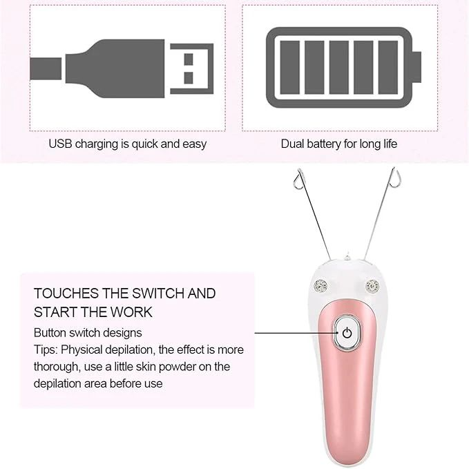 Rechargeable Electric Facial Threading Hair Remover