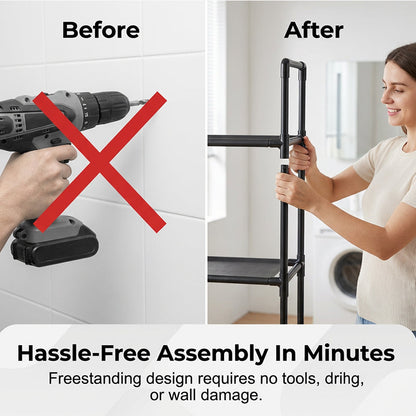 🎁2026 New Arrivals 50% OFF💥No-Drill Bathroom & Laundry Organizer Shelf